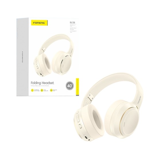 Fones de Ouvido sem Fio Dobráveis ​​Foneng BL58 Bege